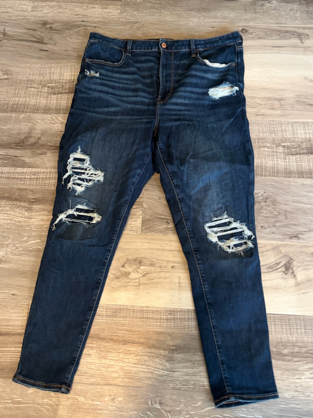 American Eagle Outfitters super high waisted Dark Wash Ripped jeggings Jeans